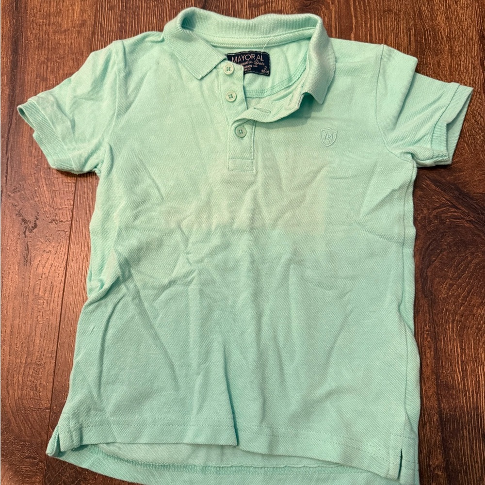 Mayoral Green Polo Shirt Casual Cotton‎ Blend